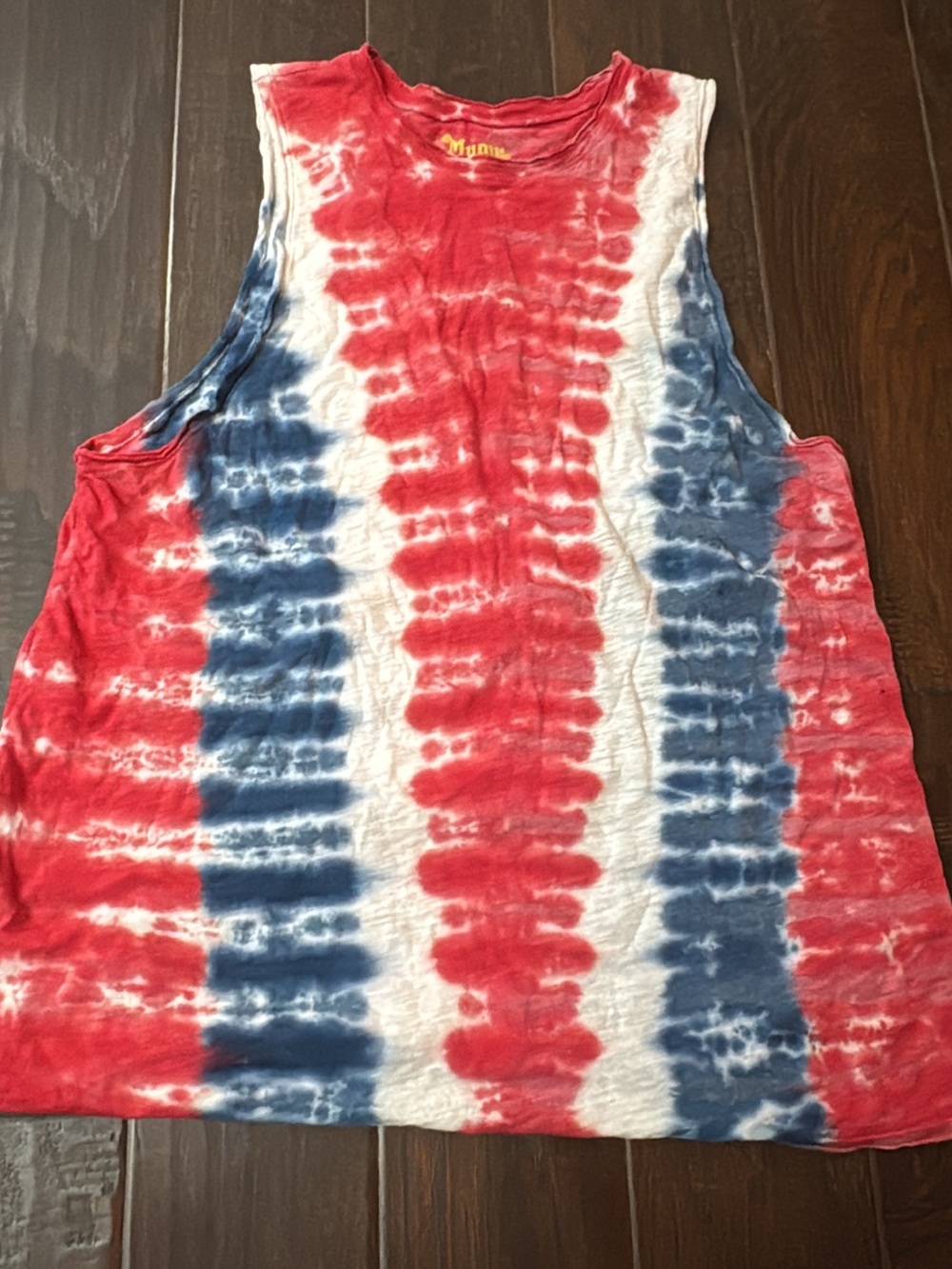 Show Me Your MuMu Red, White & Blue Tie-Dye Tank Top